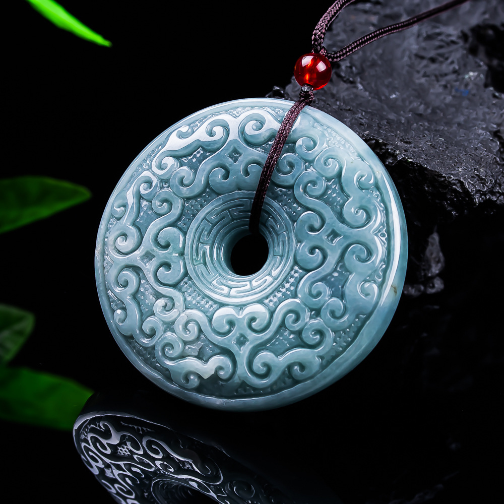 Vintage Necklace - 天然ビルマ翡翠フラワーペンダントネックレスヴィンテージデザイナージュエリー高級アクセサリー本物の翡翠のギフト女性のための