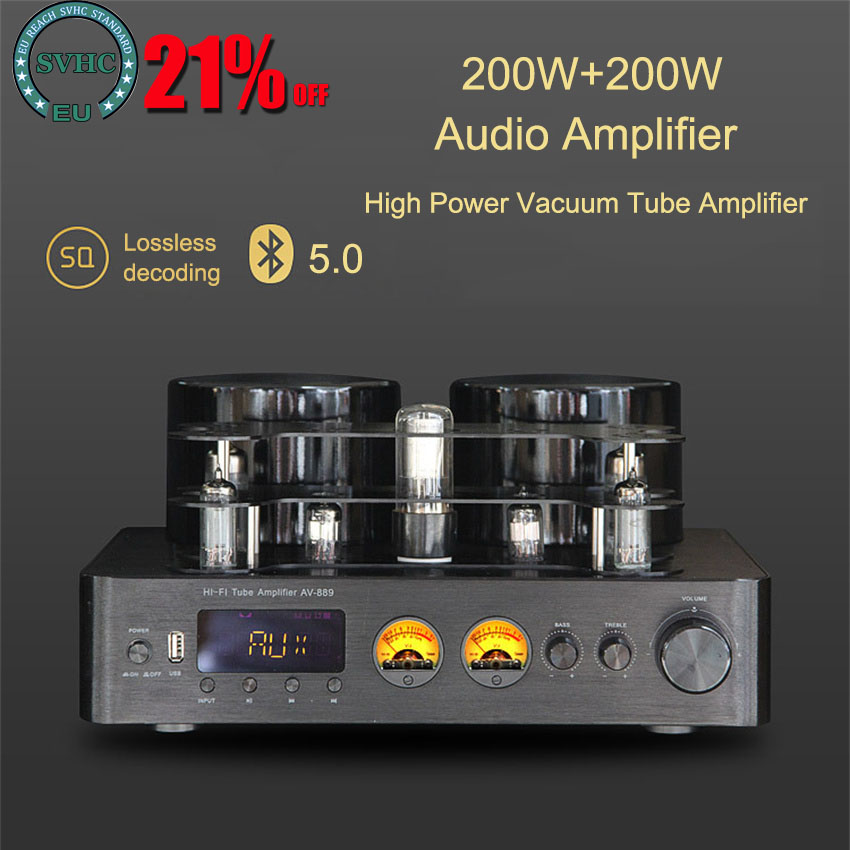 Tube Amplifier Part - 高出力チューブアンプ,Bluetooth 5.0,オーディオスピーカー,同軸,オプション,USB,ホームシアタープレーヤー,200W 200W