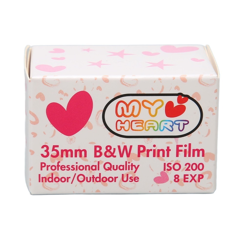 Film Camera 35Mm - 耐久性のある愛情あふれるハート柄35mm白黒プリントフィルムISO 200 HD 8/18 EXP 35mmプリントフィルム防水カメラフィルム（135カメラ用）