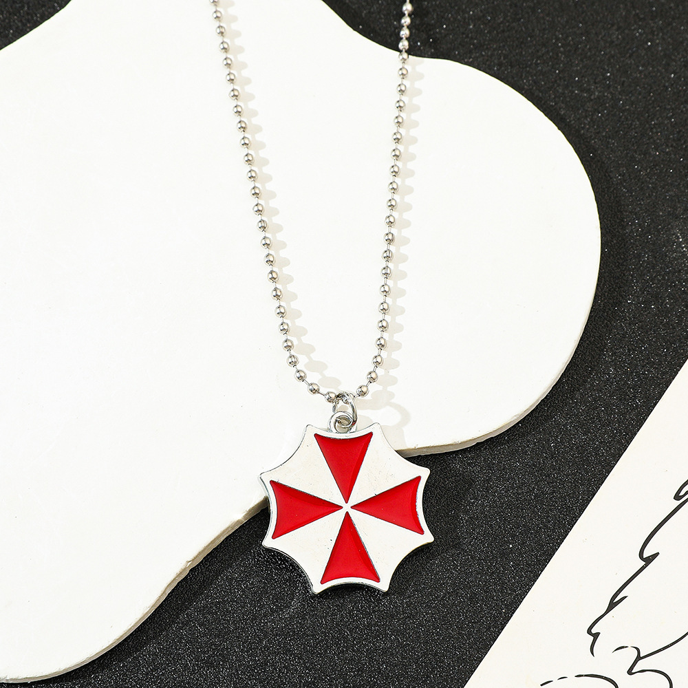 Vintage Necklace - ヴィンテージファッション赤い傘ペンダントネックレスクールでスタイリッシュな映画アクセサリーチェーンジュエリーギフトファンコレクション用