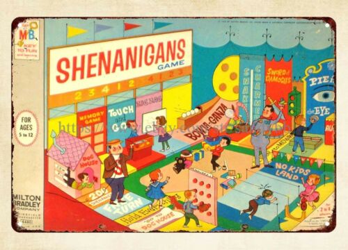 Vintage Collectible Stores - シェナニガンズ ボードゲーム 1964 メタルティンサイン ストアーズ ヴィンテージ