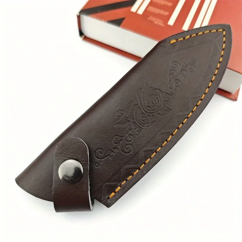Vintage Collectible Knife - 携帯用折りたたみナイフ用牛革シース、ヴィンテージ風花柄羊革シース、ツール収納カバー、ベルト装着可能