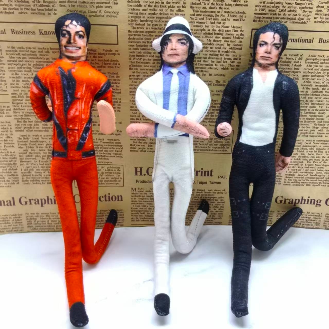 Vintage Things Collection - ヴィンテージMJマイケル・ジャクソンコスプレ小道具人形曲げられるワイヤーフレーム調整可能な姿勢ぬいぐるみフィギュア家の装飾ファンコレクションギフト