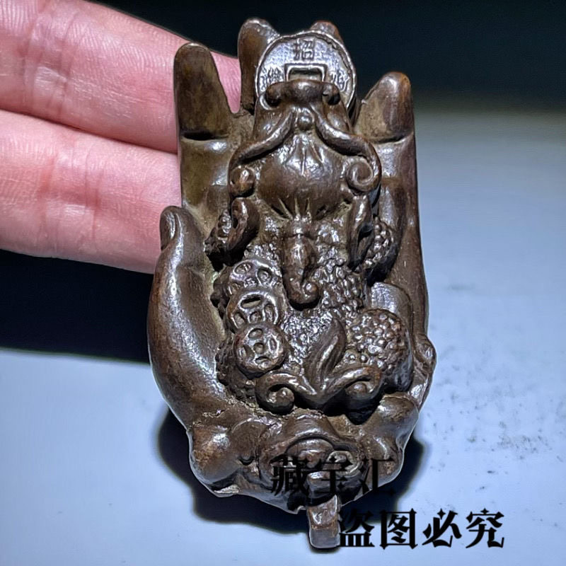 Vintage Collectible Items - 古いコレクション アンティーク真鍮製 開運貔貅 マネービーストペンダントオーナメント ヴィンテージ中国銅製装飾品 古い収集品