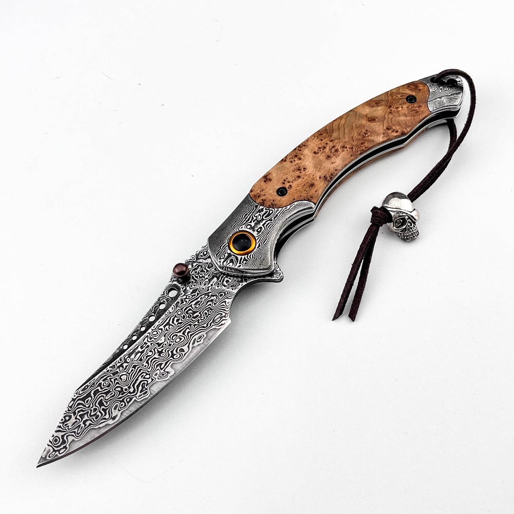 高硬度ダマスカス模様折りたたみナイフ、ヴィンテージ装飾コレク - Vintage Collectible Knife のレビューと価格