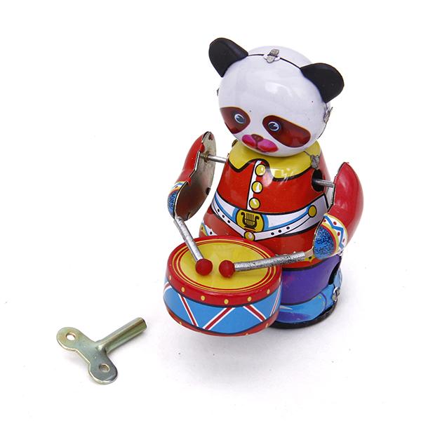 ゼンマイ仕掛けのパンダドラマーおもちゃ、ヴィンテージスタイル - Vintage Collectible Figures のレビューと価格