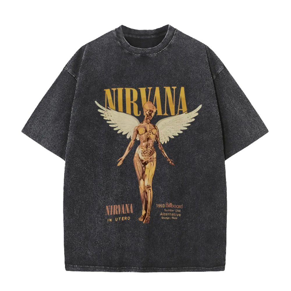レトロアシッドウォッシュオーバーサイズTシャツ ニルヴァーナ - Vintage Collectible Figures のレビューと価格