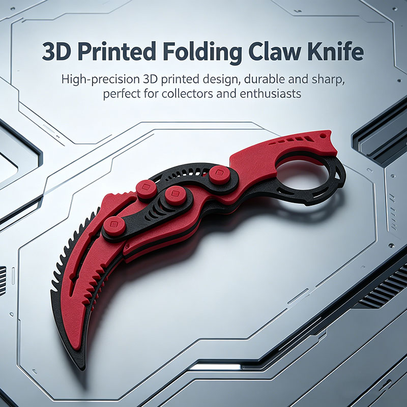 3Dプリント重力折りたたみ式爪型ナイフ、カラビットフィジェッ - Vintage Collectible Knife のレビューと価格