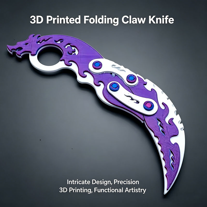 3Dプリント重力折りたたみ式爪型ナイフ、カラビットフィジェッ - Vintage Collectible Knife のレビューと価格