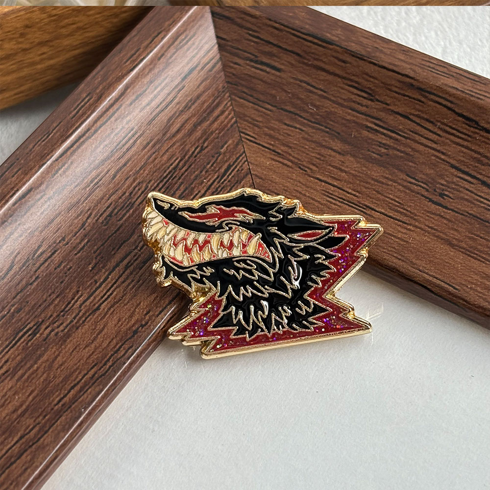牙のある狼のメタルブローチ、ダークビーストゴシックスタイルバ - Vintage Collectible Clothing のレビューと価格