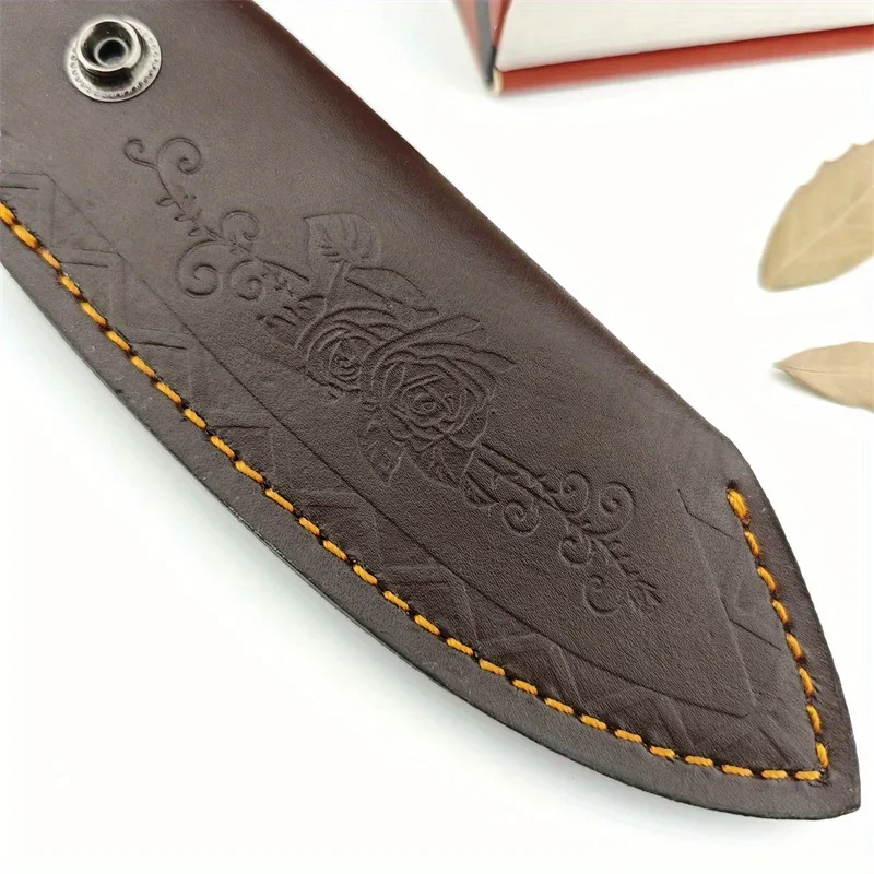 携帯用折りたたみナイフ用牛革シース、ヴィンテージ風花柄羊革シ - Vintage Collectible Knife のレビューと価格