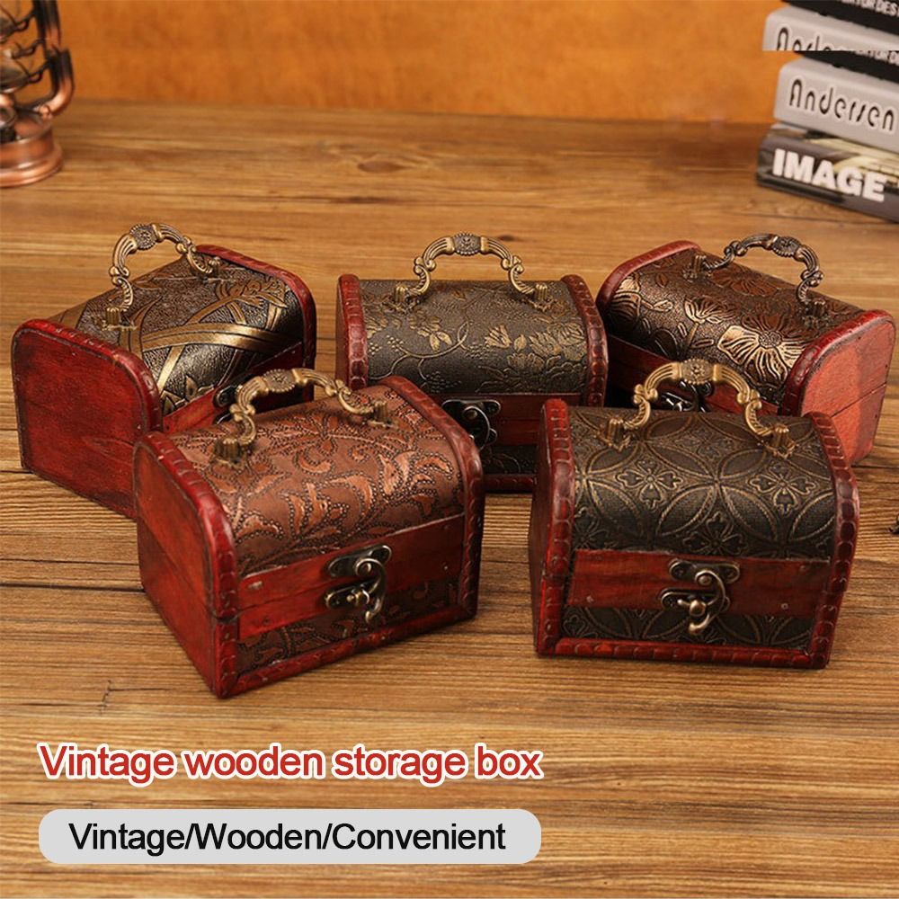 クリエイティブなミニ木製ジュエリーボックス、ハンドル付き、ヴ - Vintage Collectible Show のレビューと価格