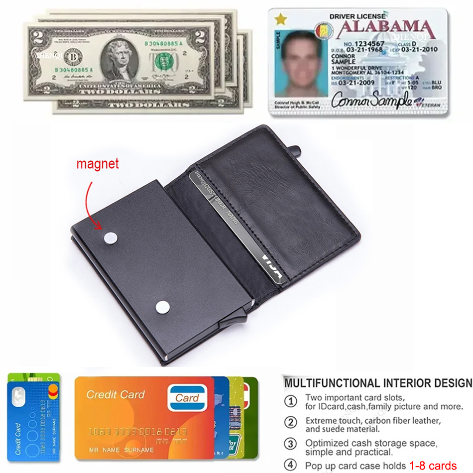 RFID ブロッキングカード財布磁気クレジットカードホルダー - Vintage Collectible Cards のレビューと価格