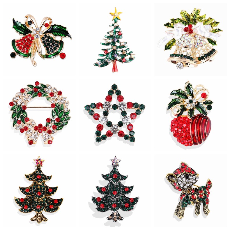 ヴィンテージラインストーンクリスマスブローチコレクション、ク - Vintage Collectible Clothing のレビューと価格