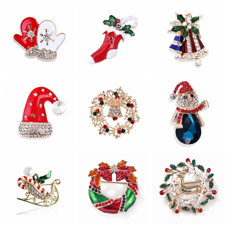 ヴィンテージラインストーンクリスマスブローチコレクション、ク - Vintage Collectible Clothing のレビューと価格