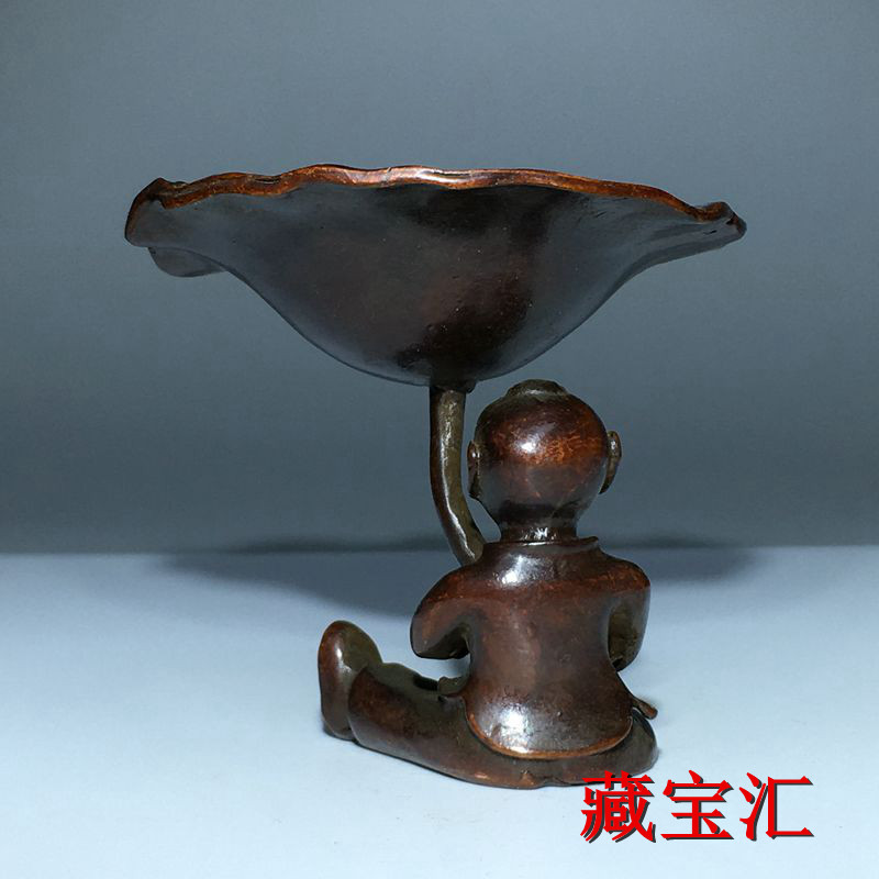 ヴィンテージアンティーク蓮の葉子供像ブロンズ製田舎古物コレク - Vintage Collectible Items のレビューと価格