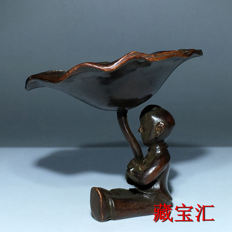 ヴィンテージアンティーク蓮の葉子供像ブロンズ製田舎古物コレク - Vintage Collectible Items のレビューと価格
