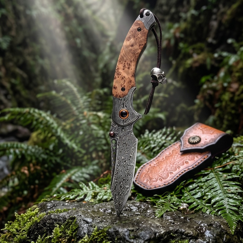 高硬度ダマスカス模様折りたたみナイフ、ヴィンテージ装飾コレク - Vintage Collectible Knife のレビューと価格