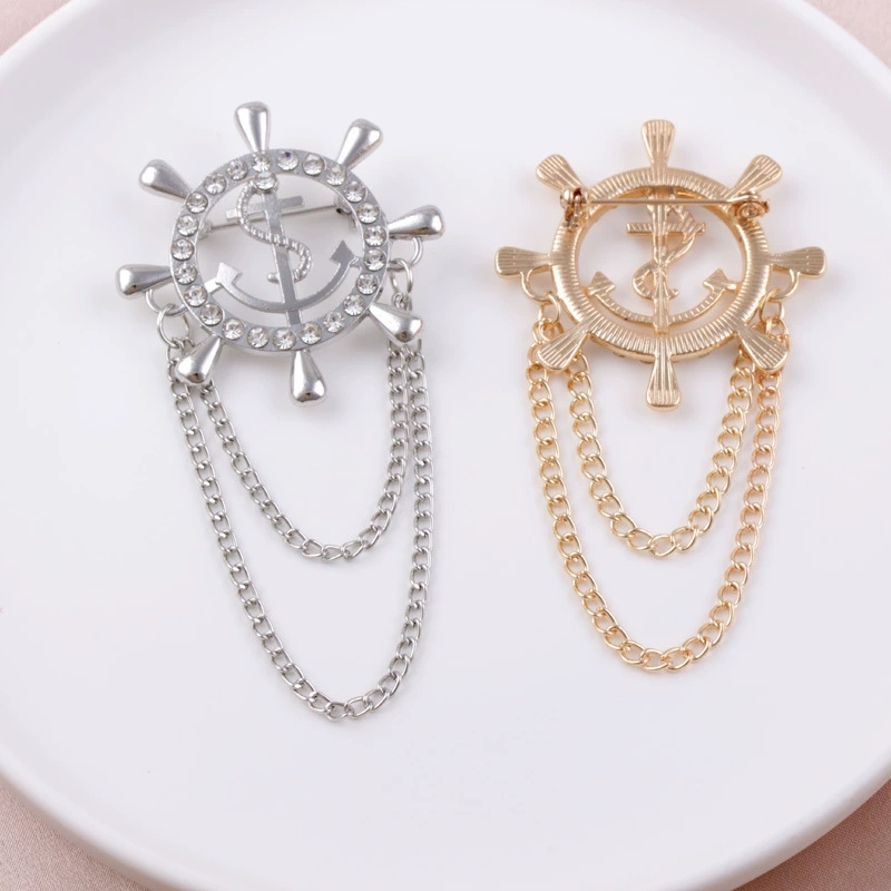 ヴィンテージスーツバッジ、ネイビー風チェーンタッセル、船の錨 - Vintage Things Collection のレビューと価格