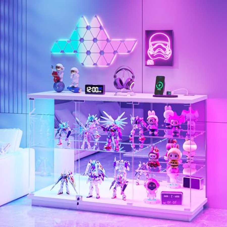RGBガラスディスプレイキャビネット（コレクション用、鍵付き - Collectible & Vintage Dolls For Christmas のレビューと価格
