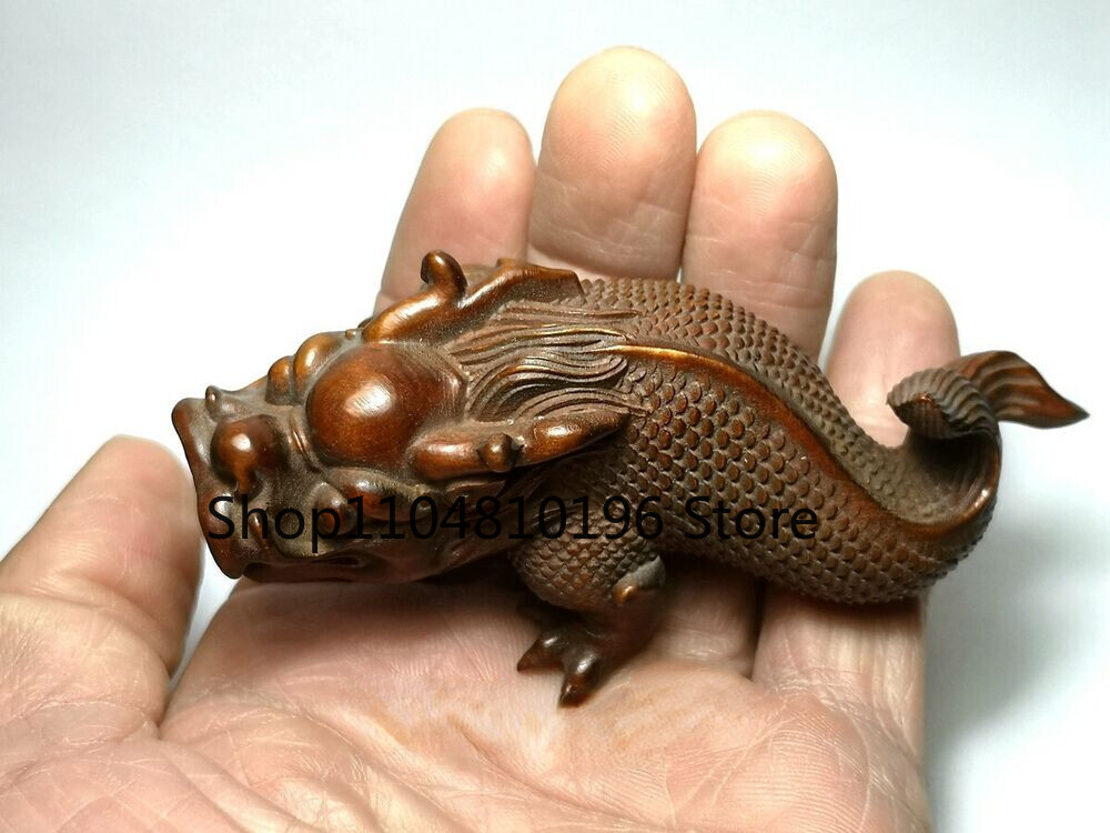 中国の黄楊木製手彫り龍像、古美術品、収集品 - Vintage Collectible Figures のレビューと価格