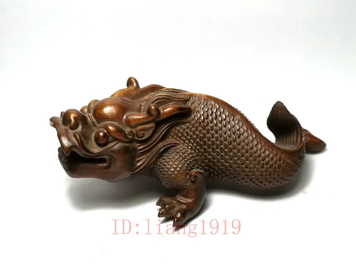 中国の黄楊木製手彫り龍像、古美術品、収集品 - Vintage Collectible Figures のレビューと価格