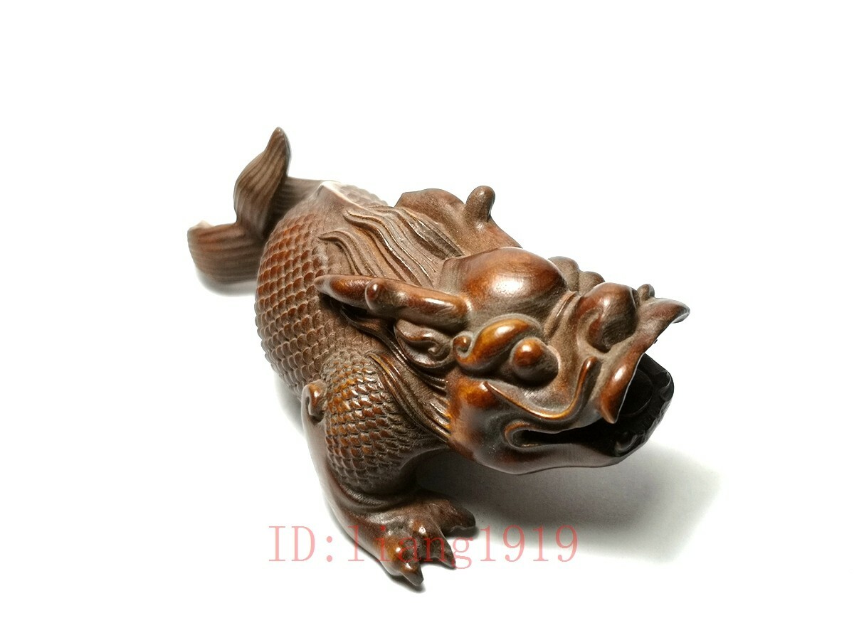 中国の黄楊木製手彫り龍像、古美術品、収集品 - Vintage Collectible Figures のレビューと価格